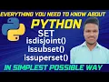 Set element deletion methods isdisjoint issubset issuperset