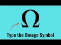 How to Type the Omega Symbol