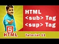 HTML sub Tag HTML sup Tag HTML Subscript Tag HTML Superscript Tag - HTML Tutorial 11