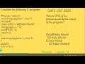 GATE C program questions with answers - c programs for placement