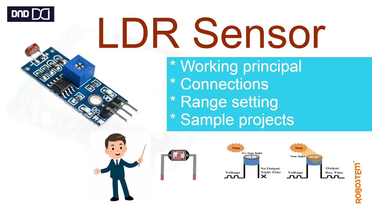 Learn LDR Sensor (english) | Working principle | Connections | Sample projects | Range explained