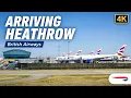 British Airways Landing at London Heathrow Descent Taxi to Gate 4K