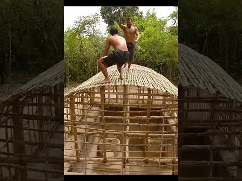 Underground House Bamboo Construction with Swimming Pool System #diy #bushcraft #skills