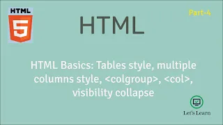 HTML Basic Table style multiple columns colgroup col