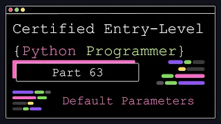 Certified Entry Level Python Programmer - Part 63