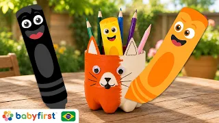 Aprender as Cores | Turma das Cores: Veículos, Animais, Jogos e Comidas Gostosas! | BabyFirst Brasil