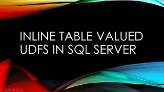 Inline Table Valued UDFs