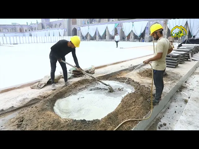 تقرير :  العتبة الكاظمية المقدسة تشهد مشروع اكساء الصحن الكاظمي القديم بالمرمر الثاسيوس