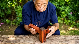 中华传统榫卯手艺大进小出榫，十字榫【阿木爷爷 Grandpa Amu】