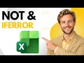 How to Use the Not and Iferror Functions in Excel Full Guide