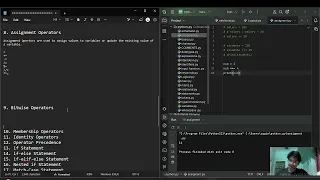 Python Lecture 5 Operators in Python Relational Logical Assignment Bitwise Membership