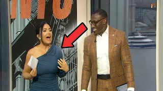 Shannon Sharpe Couldn t Help Seeing THIS From Molly Qerim ESPN First Take Highlights 23