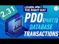 PHP PDO Tutorial Part 2 - Transactions