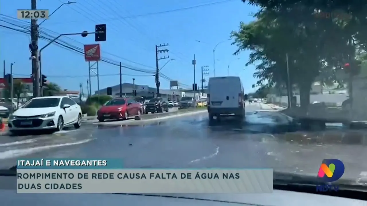 Rompimento de rede causa falta de água em Itajaí e Navegantes