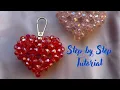 Easy Beaded 3D Heart Keychain Tutorial DIY #myworldeasycraft #diy #craft #beadsjewellery #keychain