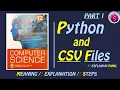 Python and CSV Files Part 1 12th new Computer Science Book Explained in Tamil Start to Study