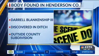 Henderson County s investigating after body found in ditch