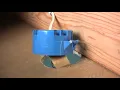 Remove plastic electrical junction box and install a ceiling fan brace