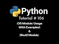 Python Tutorial 106 OS module and Shutil module in Python