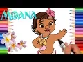 Moana Coloring Book Disney Coloring Pages for Kids Learn to Draw