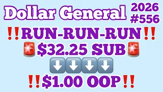 2026 Dollar General Couponing RUN-RUN-RUN 32 25 SUB 1 00 OOP MUST WATCH