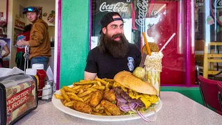 THIS DINER ON ROUTE 66 IS FAMOUS FOR THEIR MONSTER BURGER CHALLENGE BeardMeatsFood