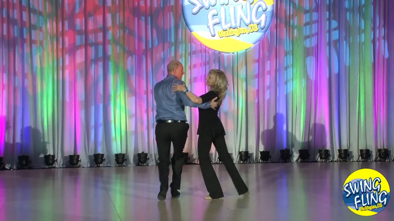 Swing Fling 2018 Pro Am Spotlight Leader Cal Biesecker with Kristin Wenger