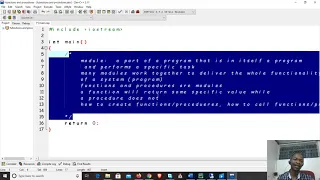 Modular Programming 1 - Introduction to functions and procedures