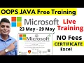 Microsoft Java OOPs Free Training With Certificate Microsoft Java OOPs Excel Free Certificate