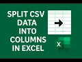 Split CSV Data into Columns in Excel Text to Columns Trick