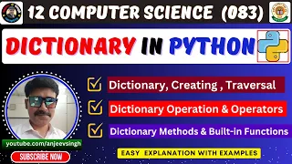 Dictionary in Python for Class 12 Operations Functions Built-in Methods CBSE 083 Board Exam