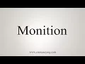 How To Say Monition