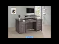 801576 Latitude run gania dylan weathered grey finish wood lift top office computer desk with drawer