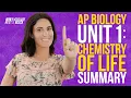 AP Biology Unit 1 Chemistry of Life Summary