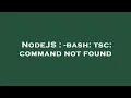 NodeJS - bash tsc command not found