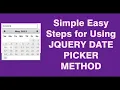 Datepicker Easy method in jQuery