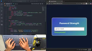 ASMR Program - Password Strength Checker using HTML CSS JS No Talking