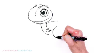 How to Draw Rhubarb T-Rex | Paw Patrol Dino Movie