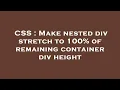 CSS Make nested div stretch to 100 of remaining container div height