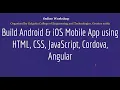 Build Hybrid Mobile App using Cordova HTML CSS JS Galgotia University Workshop Day - 1