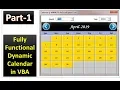 Fully Functional Dynamic Calendar Control in VBA Part-1