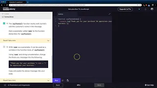 Functions Exercise 4 Conditionals Introduction to JavaScript Codecademy