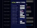 HTML Input Types
