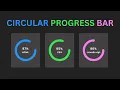 How To Make Animated Circular Progress Bar Using HTML CSS JavaScript SVG Skills Progress Bar