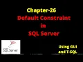 Default Constraint in SQL Server Default Constraint in SQL