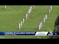 Volunteers clean up Hillcrest Cemetery in Anderson Township for Memorial Day