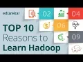 Top 10 Reasons To Learn Hadoop in 2021 Hadoop Certification Hadoop Tutorial Edureka