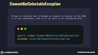 org openqa selenium ElementNotSelectableException with examples