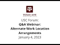 Texas A M University - Q A Webinar Alternate Work Location Arrangements