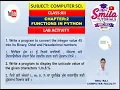 Class XII Ch 2 Functions in Python Lab Activity Programming Session in Python